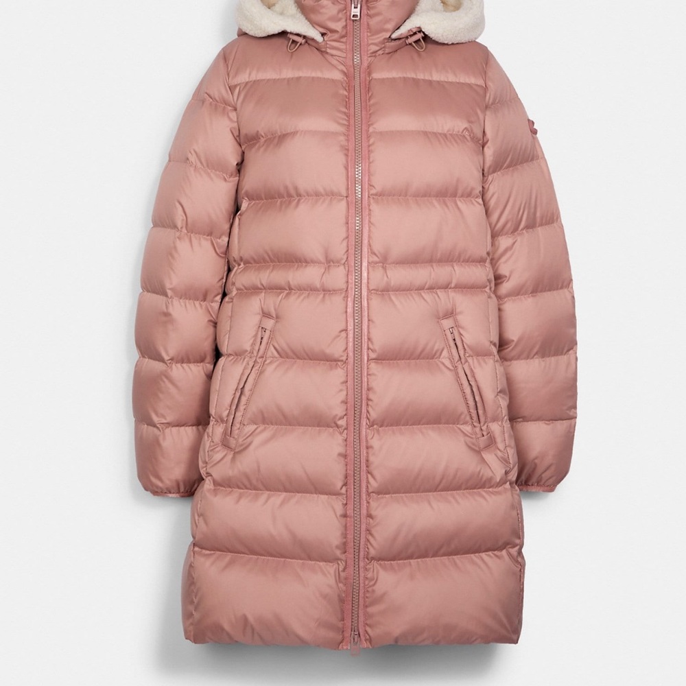 Coach long slim puffer